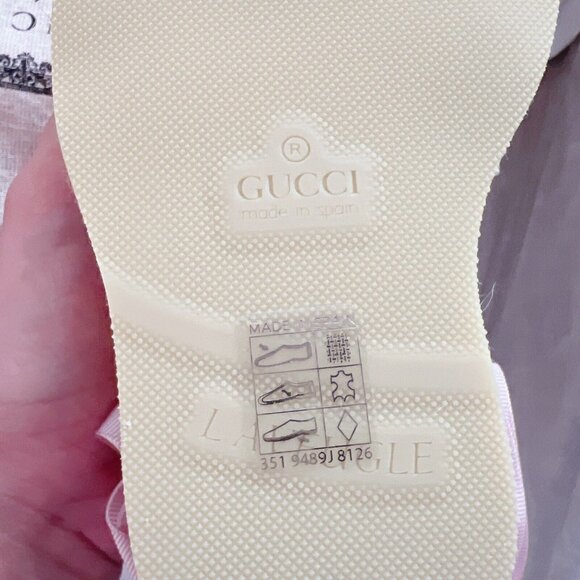 GUCCI INTERLOCKING G Platform Wedge ESPADRILLE Pink RIBBON TIE EU 40/ US 10 - Picture 10 of 12